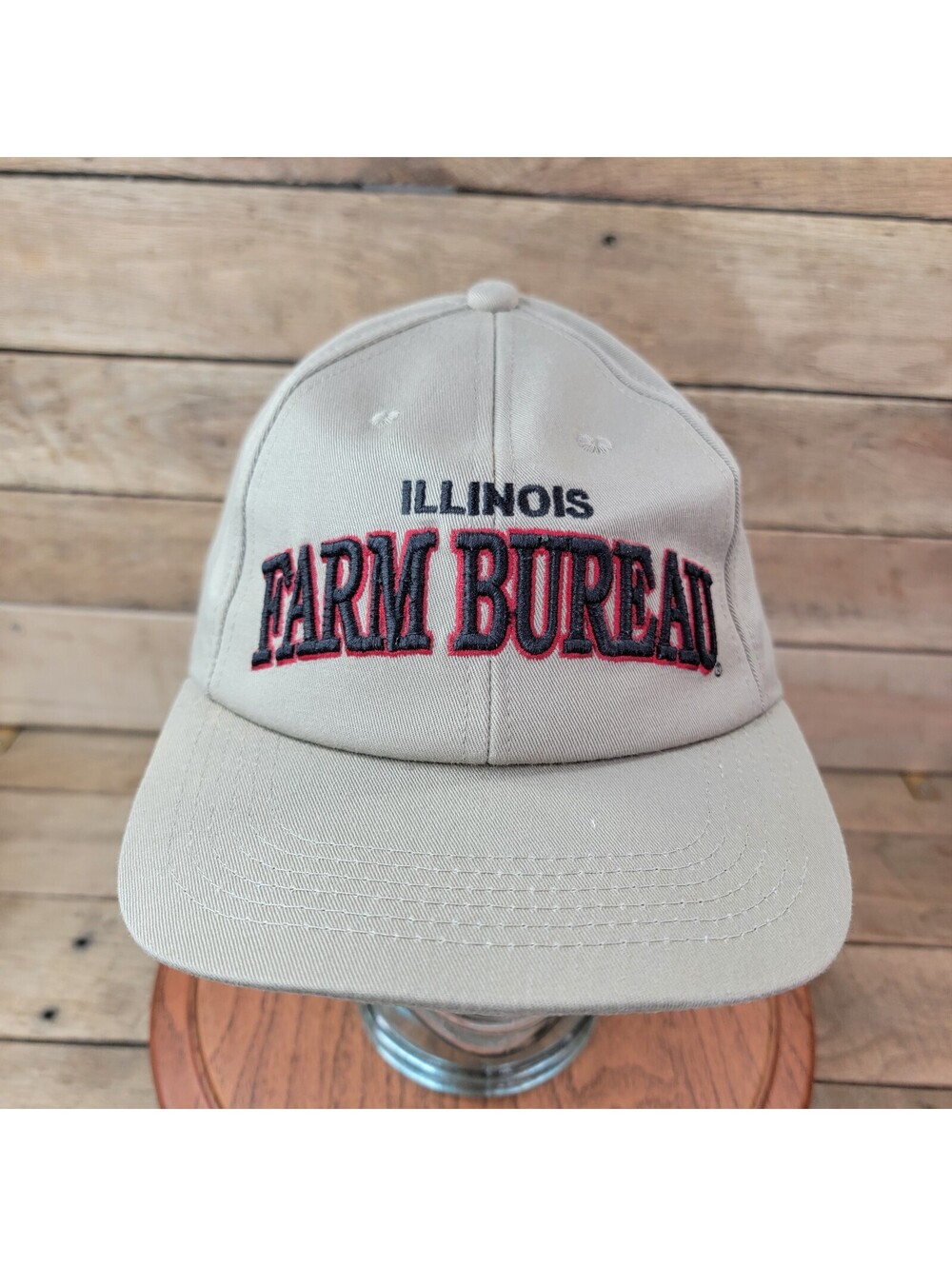 Illinois Farm Bureau Vintage Snapback Hat Agriculture Farming Cap Tan USA